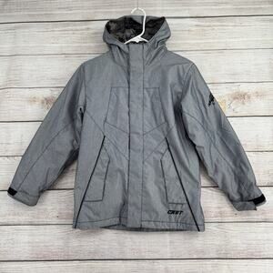 Columbia Convert Pinstripe Snowboard Ski Jacket Youth 10/12 Gray Bird of Prey